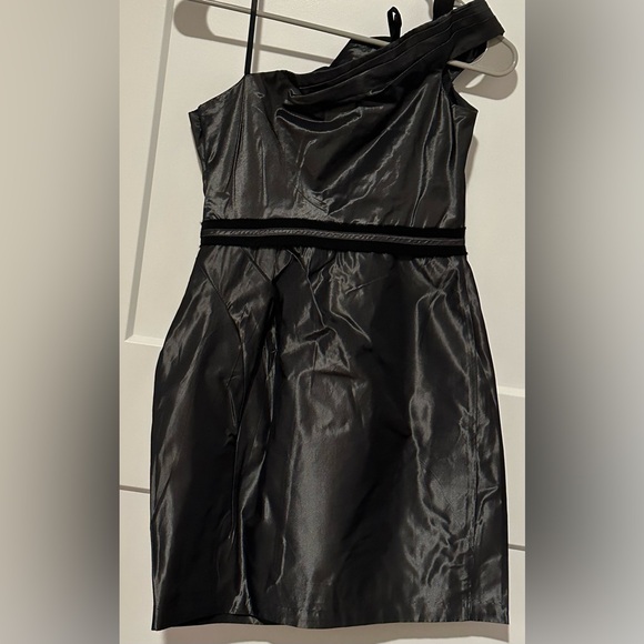 BCBGeneration Asymmetrical Pleated One Shoulder Cocktail Mini Dress - Picture 4 of 16